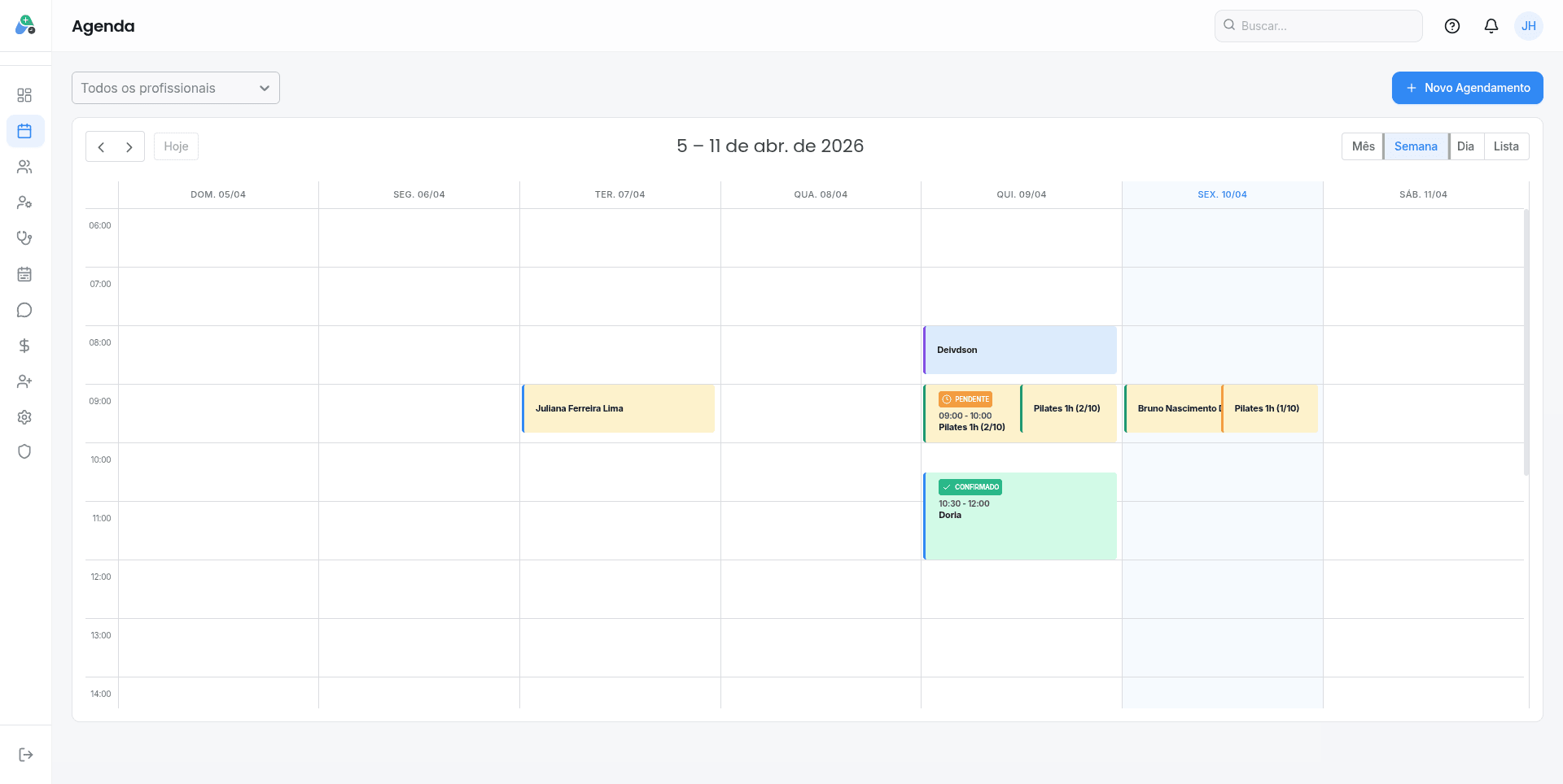 Agenda semanal do Aseno
